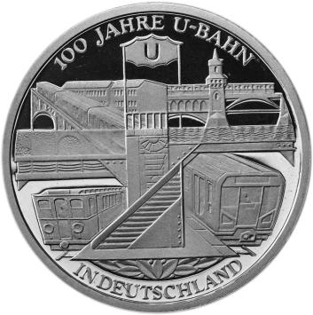 100 jaar U-Bahn 10 euro Duitsland 2002 Proof